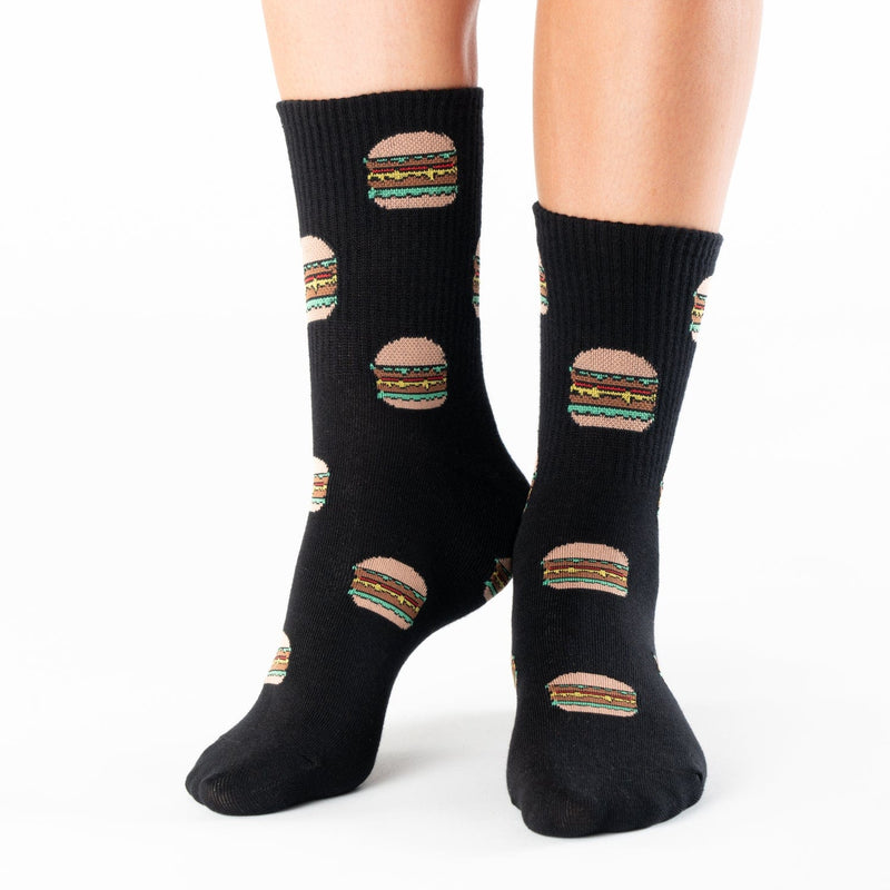 Chaussettes en coton hautes nourriture burger