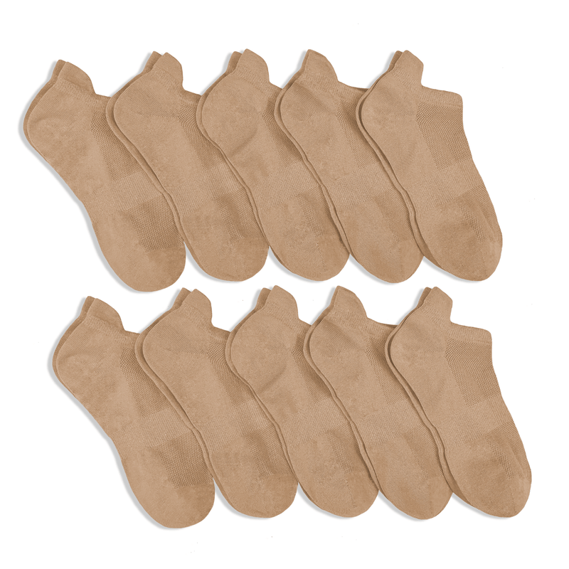 Coffret chaussettes en coton basiques beige (lot x10)