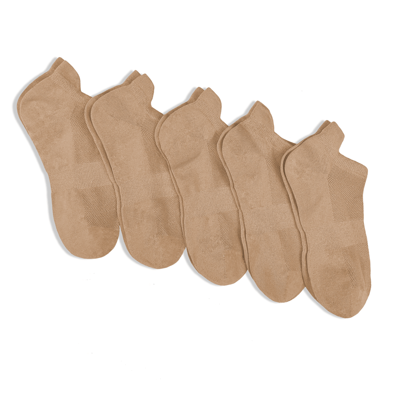 Coffret chaussettes en coton basiques beige (lot x5)