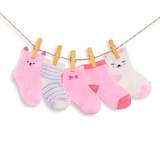 Box of Pink Bear Socks for Children & Babies (Pack x5)