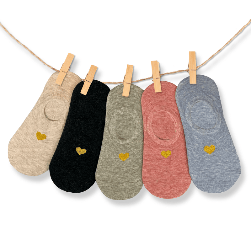 Coffret chaussettes en coton invisibles coup de coeur (lot x5)