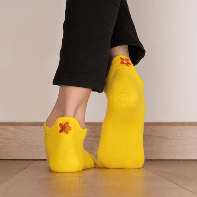 Chaussettes fleurs jaune enfants et bébés